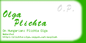 olga plichta business card